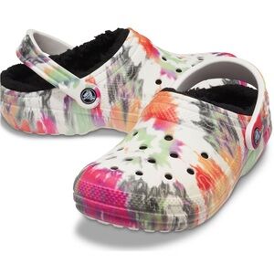 NWT Classic Lined (Fuzzy) Crocs Tie-Dye color